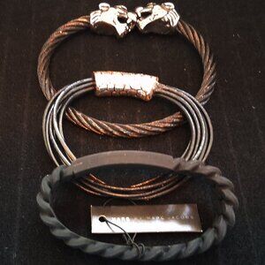 3 Bracelets -Marc by Marc Jacobs -2 Headed Panther -Magnetic Snakeskin Bar Charm